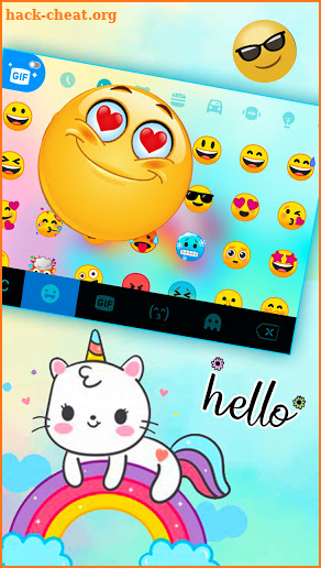 Rainbow Cat Unicorn Keyboard Background screenshot