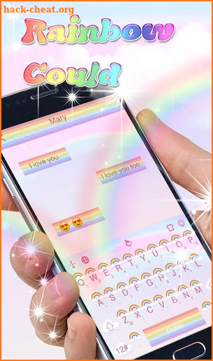 Rainbow Cloud Keyboard Theme screenshot