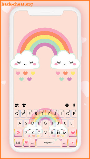 Rainbow Clouds Keyboard Background screenshot