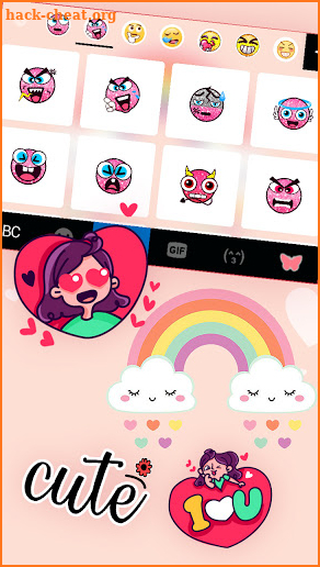 Rainbow Clouds Keyboard Background screenshot