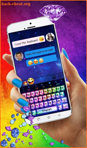 Rainbow Color Diamond Keyboard Theme screenshot