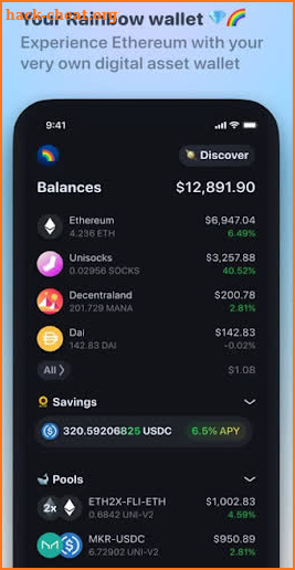 R­a­i­n­b­o­w DeFi Wallet screenshot