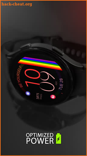 Rainbow digital watch face screenshot