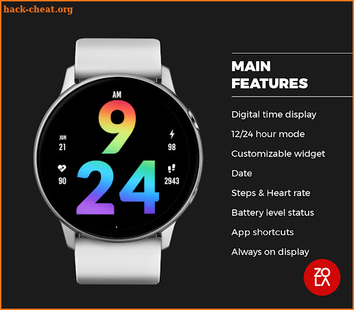 Rainbow Digital Watch Face screenshot