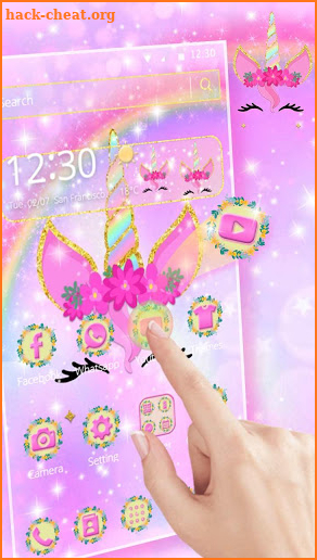 Rainbow Flower Unicorn Theme screenshot