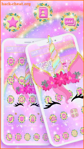 Rainbow Flower Unicorn Theme screenshot