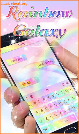 Rainbow Galaxy Keyboard Theme screenshot