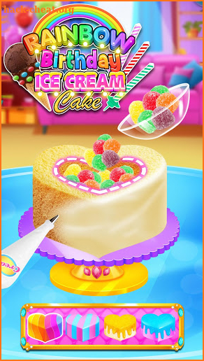 Rainbow Glitter Birthday Cake Maker - Baking Games screenshot