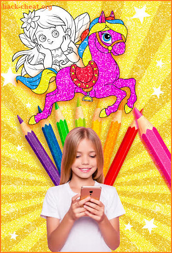 Rainbow Glitter Coloring Book Fairies screenshot