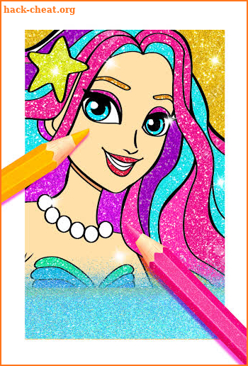 Rainbow Glitter Coloring Book Mermaids screenshot