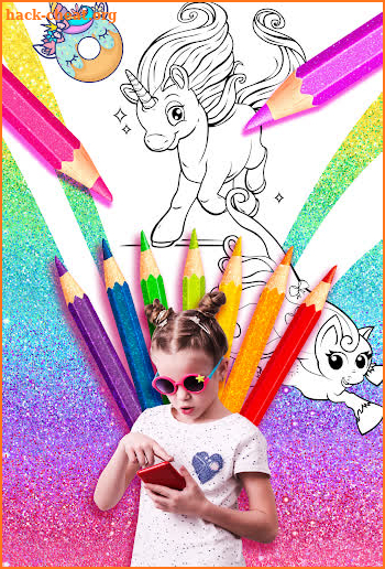 Rainbow Glitter Coloring Book - Unicorn Artist screenshot