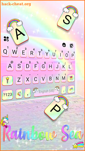 Rainbow Glitter Sea Keyboard Background screenshot