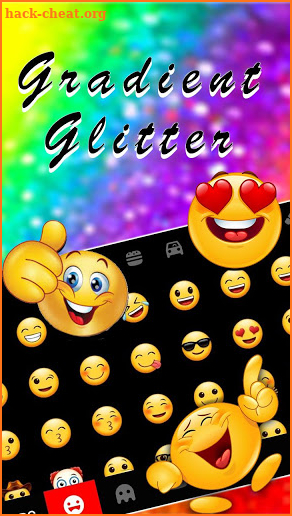 Rainbow Gradient Glitter Keyboard Theme screenshot
