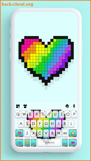 Rainbow Heart Bricks Keyboard Background screenshot
