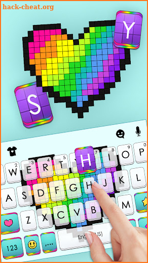 Rainbow Heart Bricks Keyboard Background screenshot