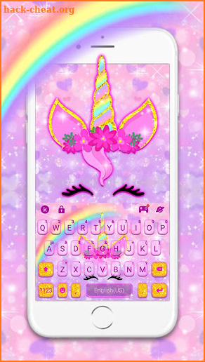 Rainbow Pink Unicorn Keyboard Theme screenshot