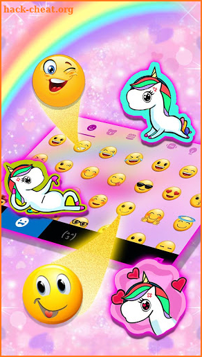 Rainbow Pink Unicorn Keyboard Theme screenshot