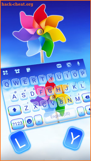 Rainbow Pinwheel Keyboard Background screenshot