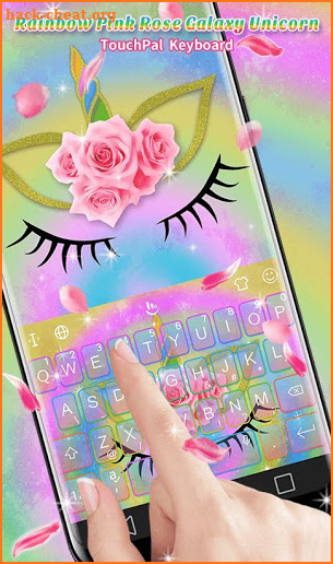 Rainbow Rose Galaxy Unicorn Cat Keyboard Theme screenshot