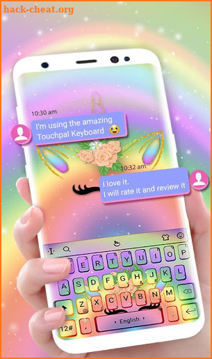 Rainbow Rose Unicorn Keyboard Theme screenshot