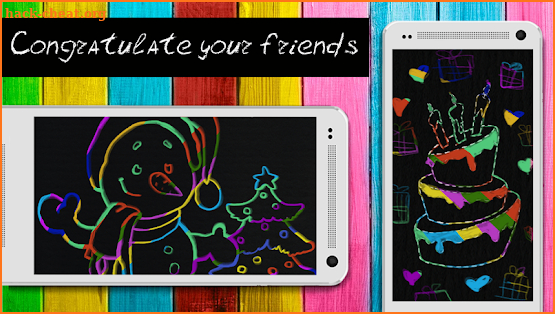 Rainbow Scratch Postcard- Learn to draw cute! screenshot