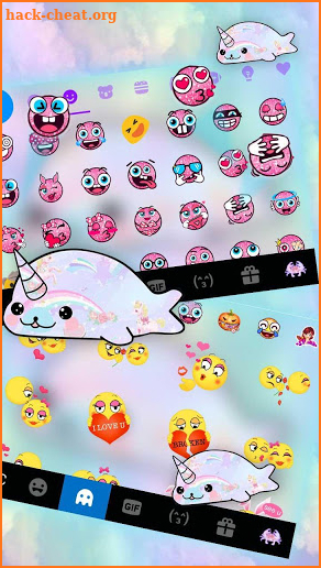 Rainbow Seal Unicorn Keyboard Theme screenshot