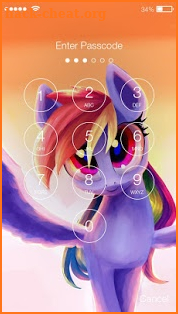 Rainbow Shy Little Pony Lock Screen screenshot