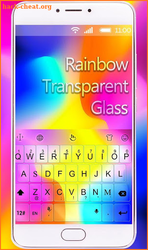 Rainbow Transparent Glass Keyboard Theme screenshot