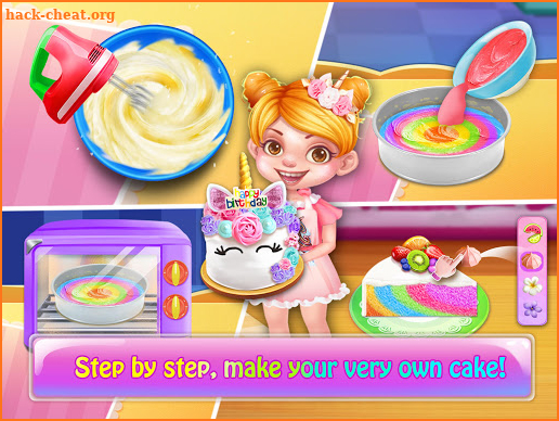 Rainbow Unicorn Cake Maker: Free Cooking Games screenshot