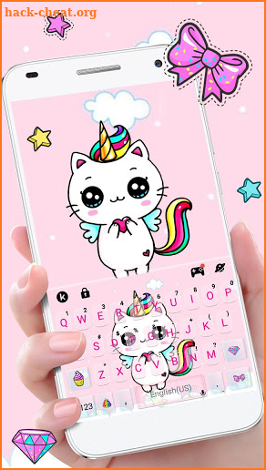 Rainbow Unicorn Cat Keyboard Theme screenshot