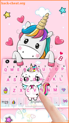 Rainbow Unicorn Cat Keyboard Theme screenshot