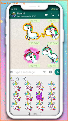 Rainbow Unicorn Emoji Stickers screenshot