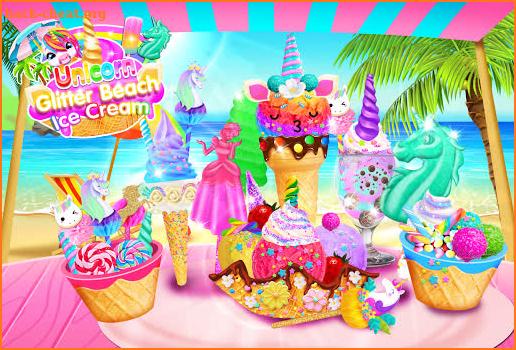 Rainbow Unicorn Glitter Ice Cream - Cooking Games screenshot
