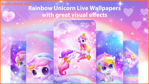 Rainbow Unicorn Live Wallpapers Themes screenshot