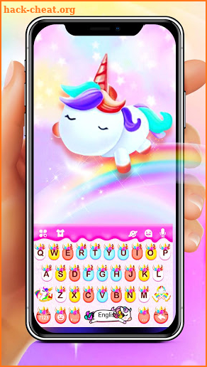 Rainbow Unicorn Smile Keyboard Theme screenshot