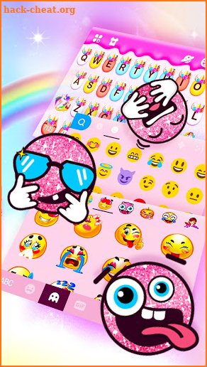 Rainbow Unicorn Smile Keyboard Theme screenshot