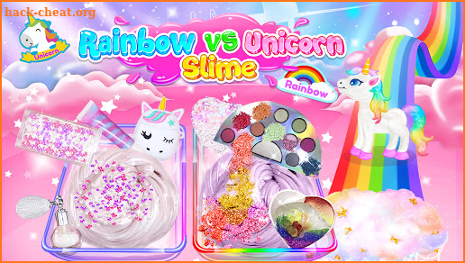 Rainbow vs Unicorn Makeup Slime screenshot
