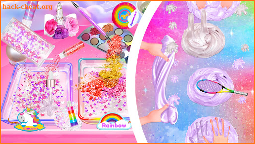 Rainbow vs Unicorn Makeup Slime screenshot