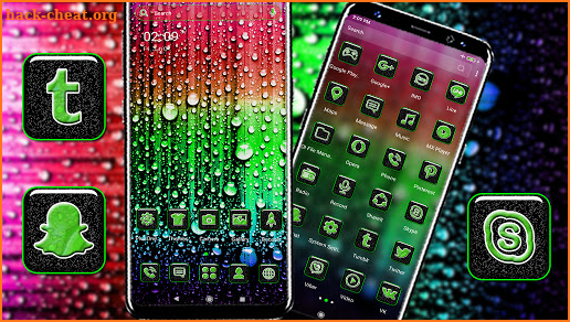 Rainbow Water Drops Theme screenshot