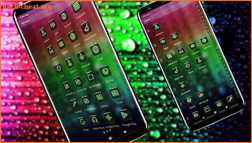 Rainbow Water Drops Theme screenshot