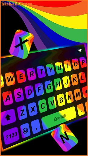 Rainbow Wave Live Keyboard Background screenshot