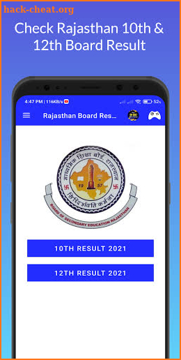 Rajasthan Board 10th 12th Result 2021, RBSE Board screenshot