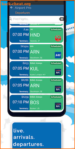 Rajiv Gandhi Airport HYD Info screenshot