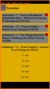 Raleigh Durham Triangle GoTransit Bus Tracker screenshot