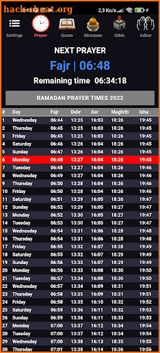 Ramadan 2022 : prayer times screenshot