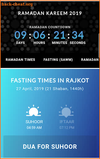 Ramadan Calendar 2019 : Sehri and Iftar Timetable screenshot