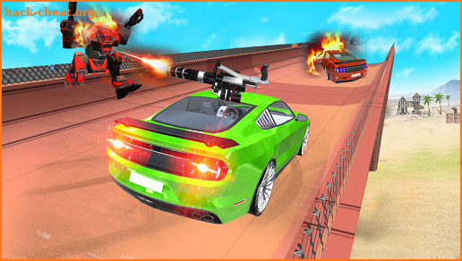 Ramp Car Robot Transform Racing: Car Shooting Game screenshot
