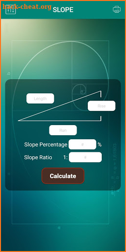 Ramp Slope Calculator screenshot