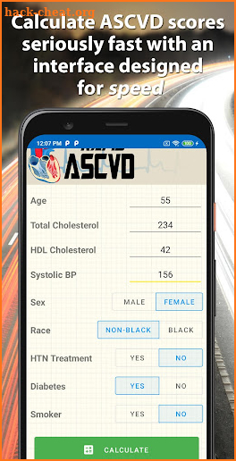 RapidASCVD: ASCVD Risk Calc screenshot