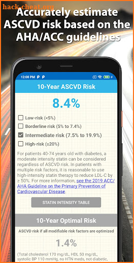 RapidASCVD: ASCVD Risk Calc screenshot